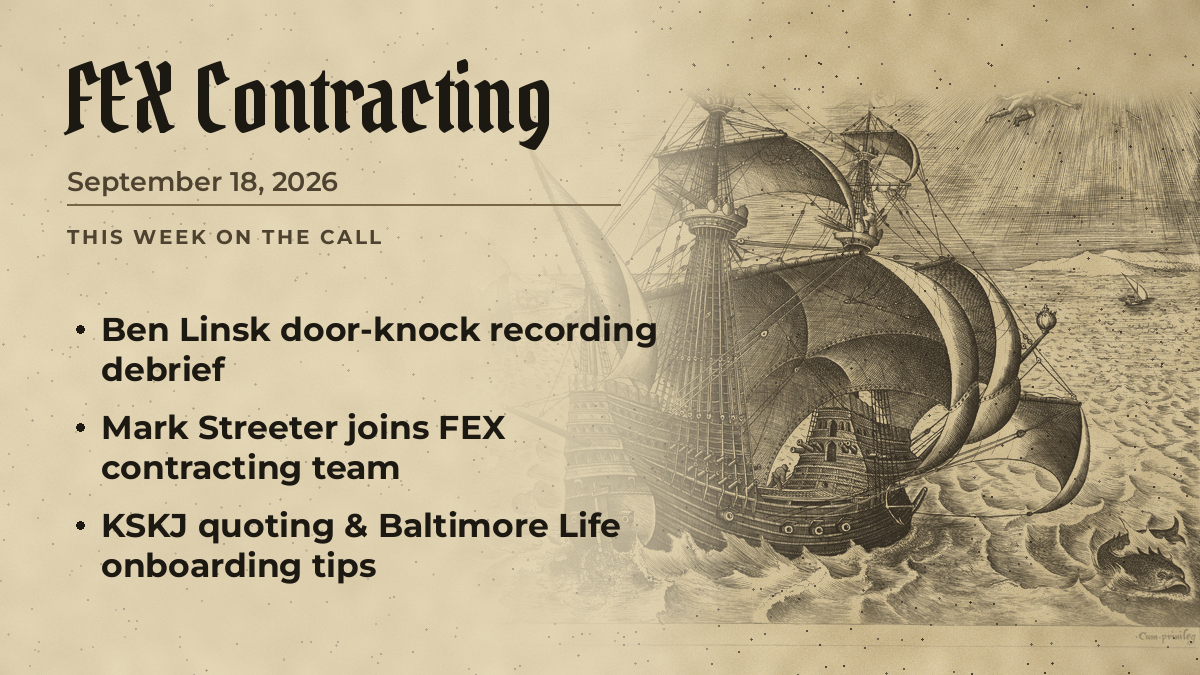 FEX Friday Agent Call — September 18, 2026